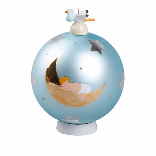 Glass Storks Ball Ornament