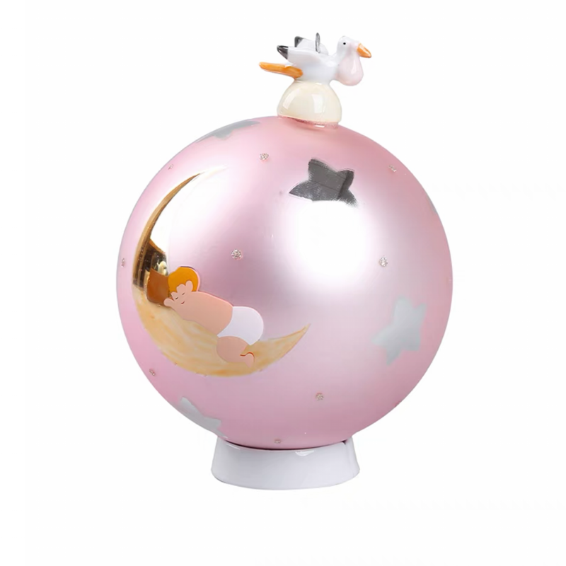 Glass Storks Ball Ornament