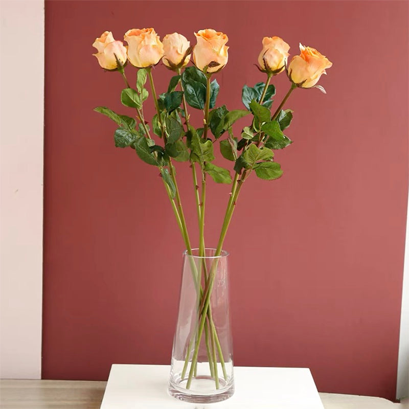 Fake Silk Roses Stem (Set of 6)