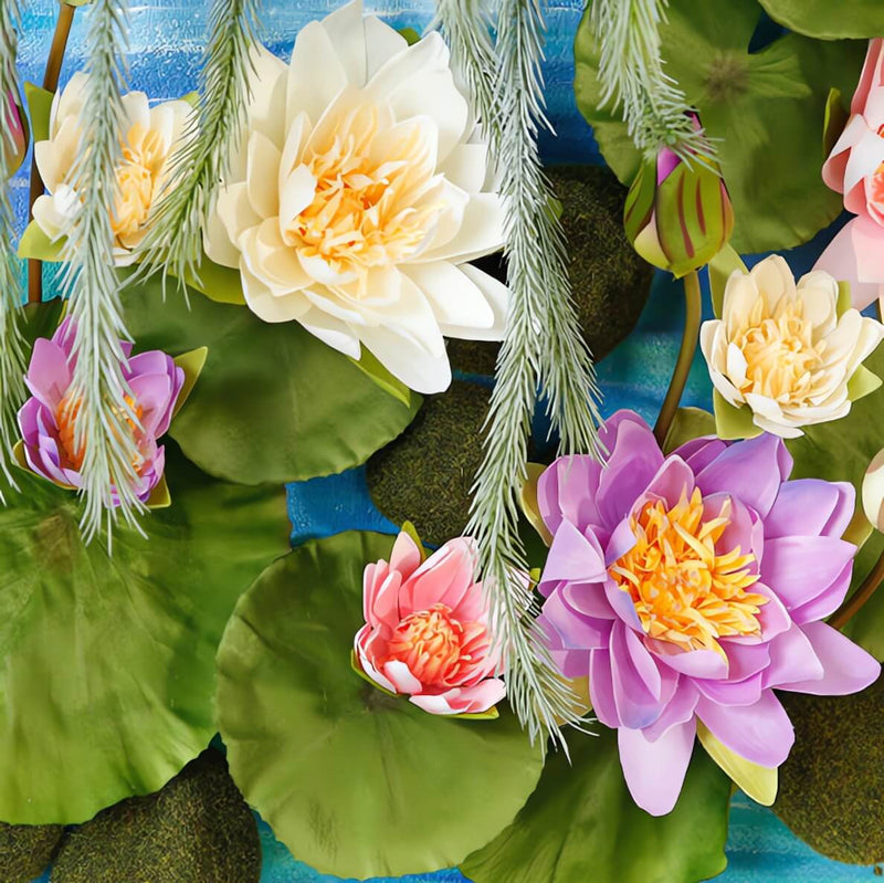 Hand Painted Art - Lotus Pond Moonlight