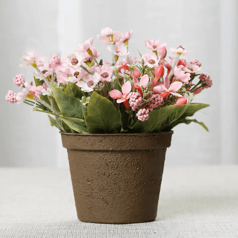 6'' Fake Cherry Blossom in Clay Pot