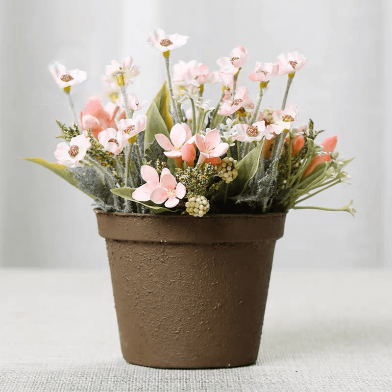 6'' Fake Cherry Blossom in Clay Pot