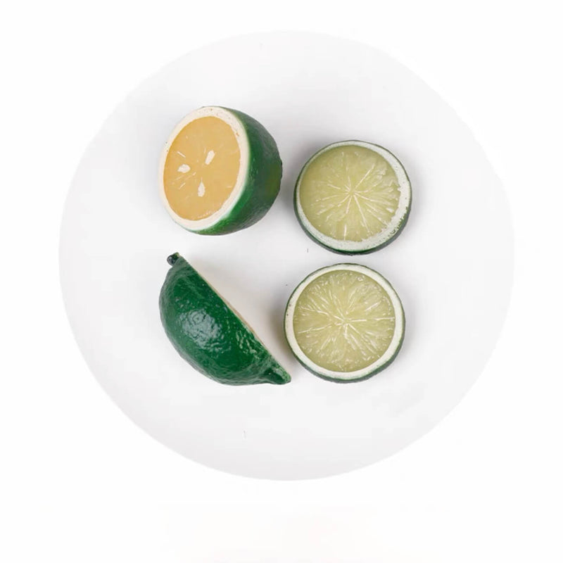 Fake Green Lemon Slices Set of 4