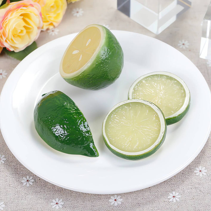 Fake Green Lemon Slices Set of 4