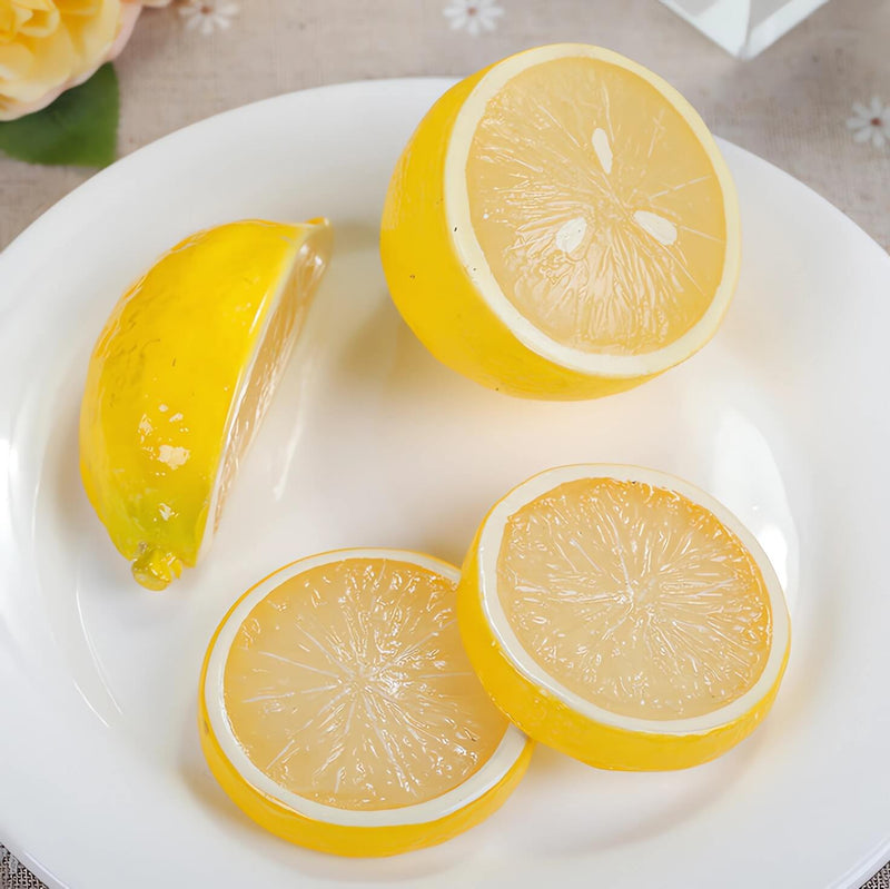 Fake Yellow Lemon Slices Set of 4