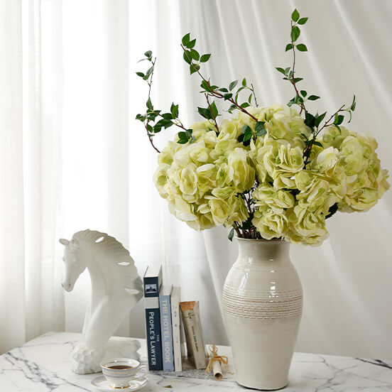 25" Faux Hydrangea Silk Flower