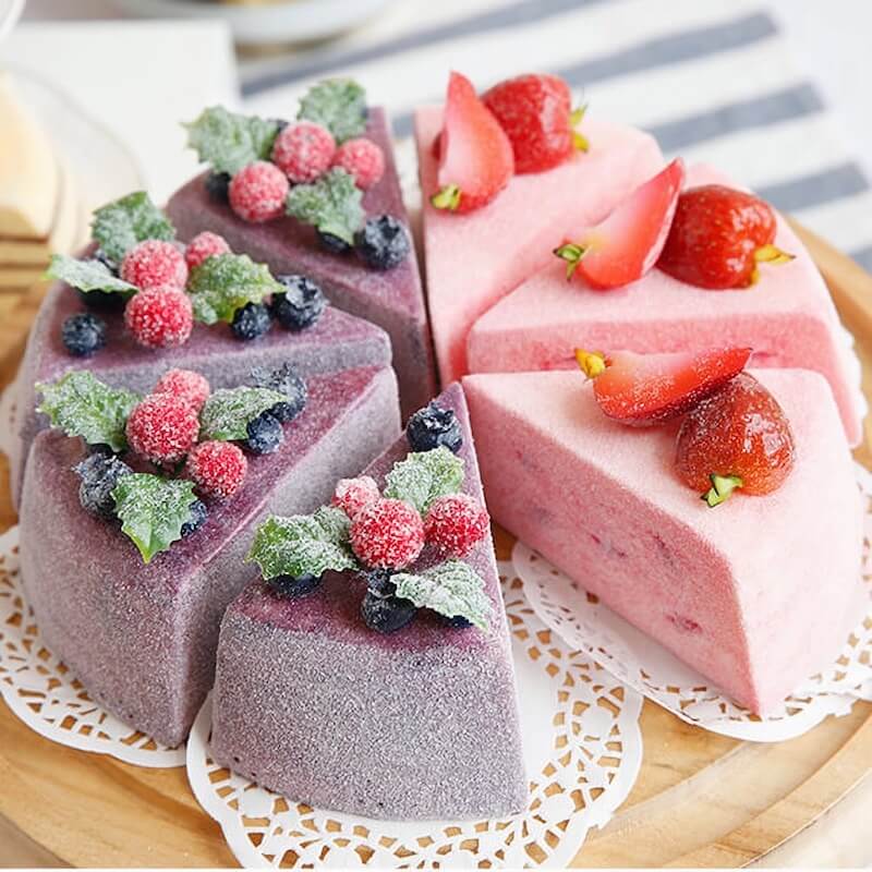 Pink Strawberry Cake Slice
