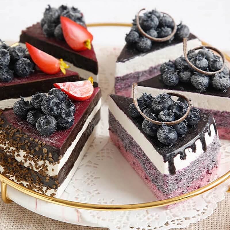 Blueberry Chocolate Cake Slices