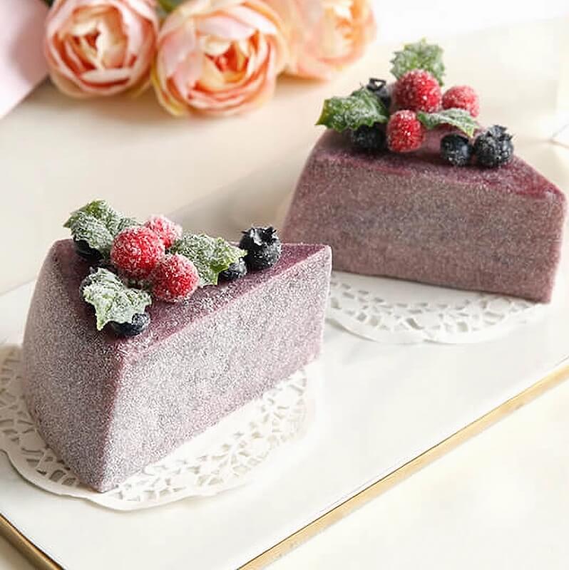 Purple Holiday Cake Slice