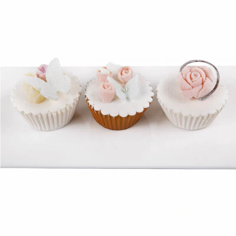 2.5" Romantic Flower Cupcake Set