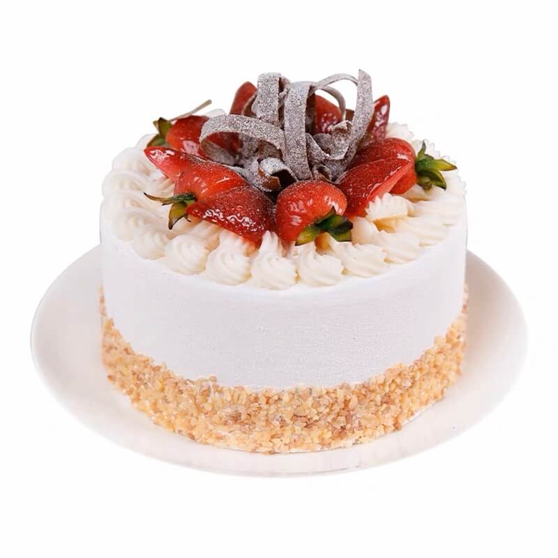 6" Sugar Strawberries Cream Cake