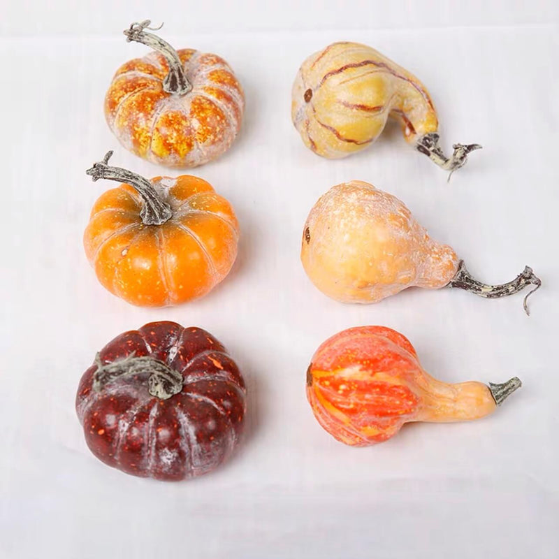 Artificial Autumn Pumpkins Set of 6