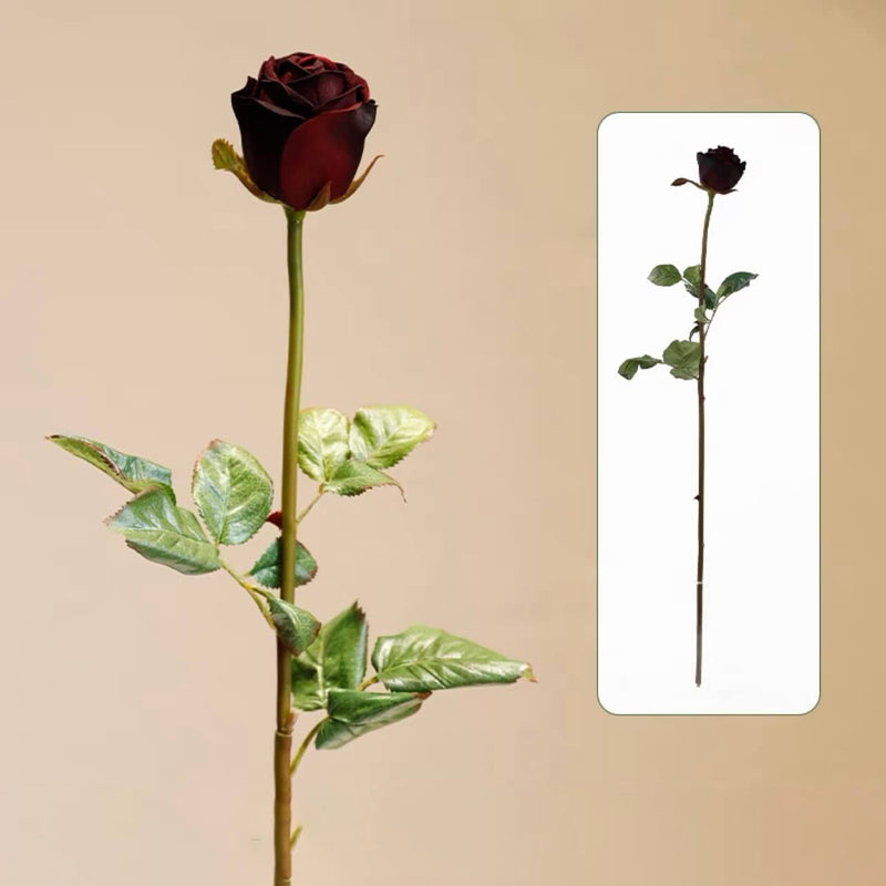 Artificial Velvet Roses Set of 6