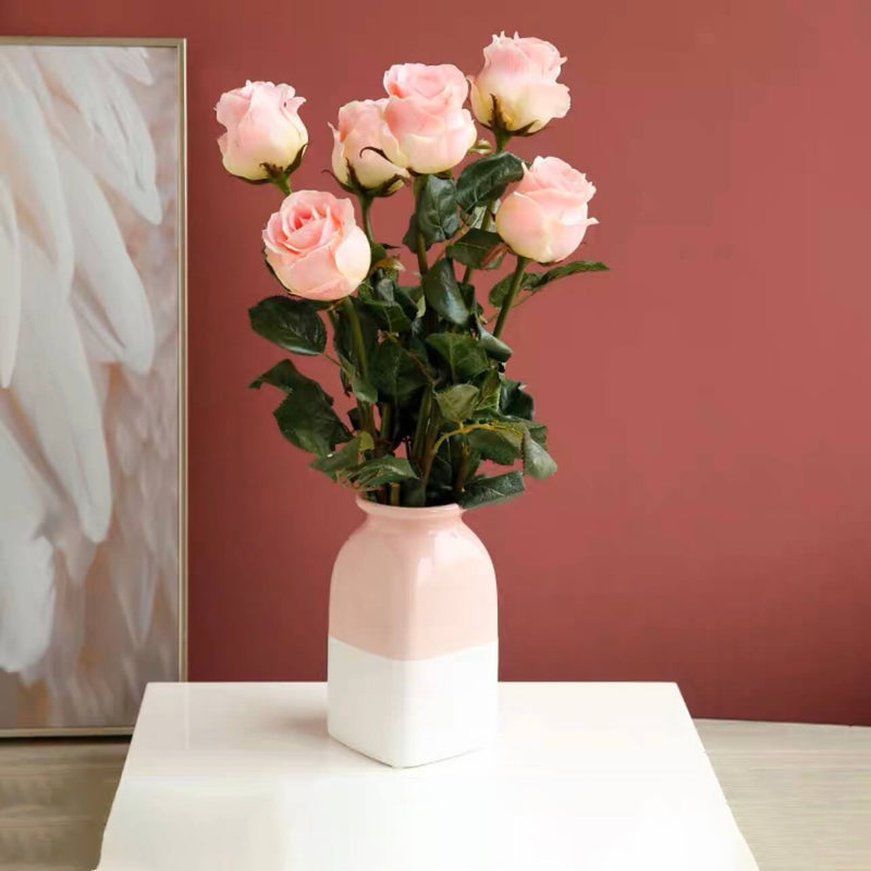 Fake Silk Roses Stem (Set of 6)
