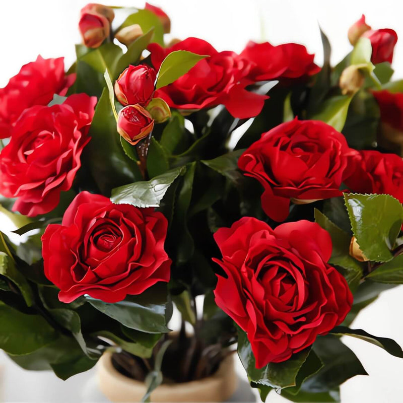 Bundle of 6 Fake Camellia Flowers-21"