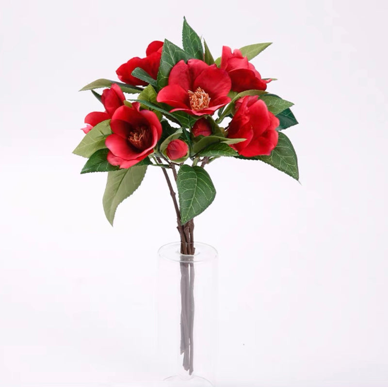 Faux Wild Camellia Stem (Set of 6)