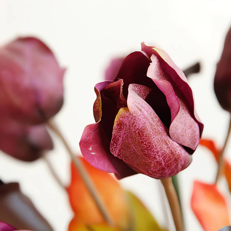 Leather-Textured Faux Tulips Set of 6