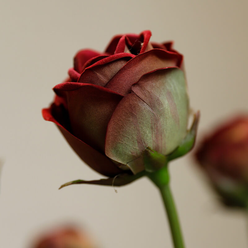 Artificial Velvet Roses Set of 6