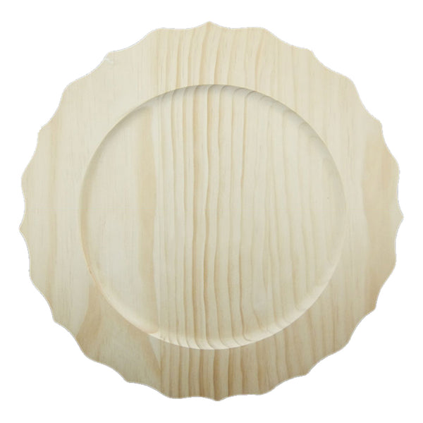 16" Lace Solid Wood Round Plate